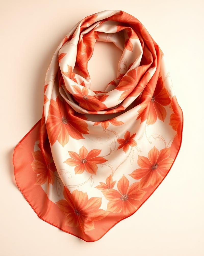 Lenço de Seda Floral